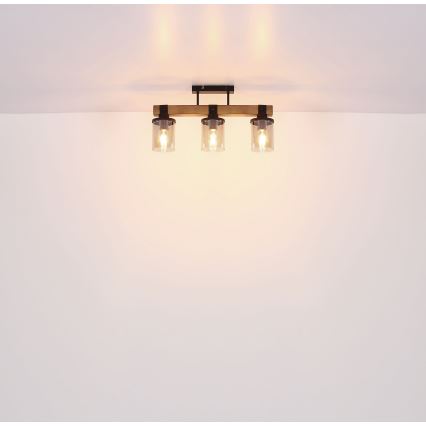 Globo - Припотолочная люстра 3xE27/60W/230V дуб