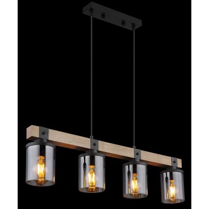 Globo - Підвісна люстра 4xE27/60W/230V дуб