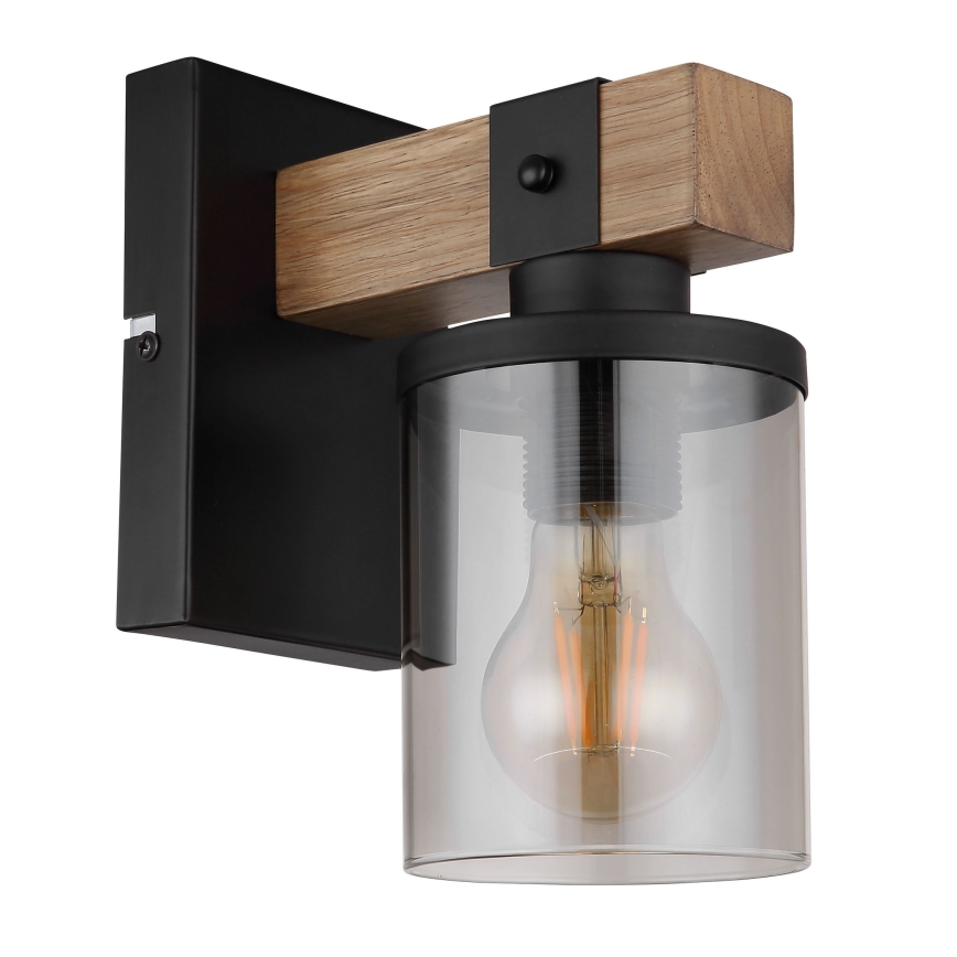 Globo - Настінна лампа 1xE27/60W/230V дуб/димчастий