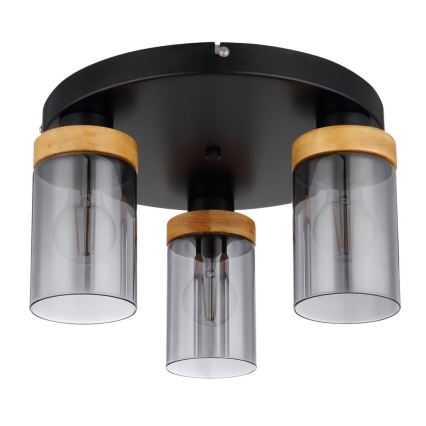 Globo - Припотолочная люстра 3xE27/40W/230V металл/дерево
