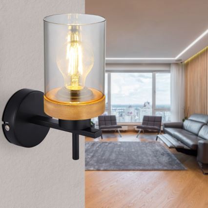 Globo - Настінний світильник 1xE27/40W/230V метал/дерево