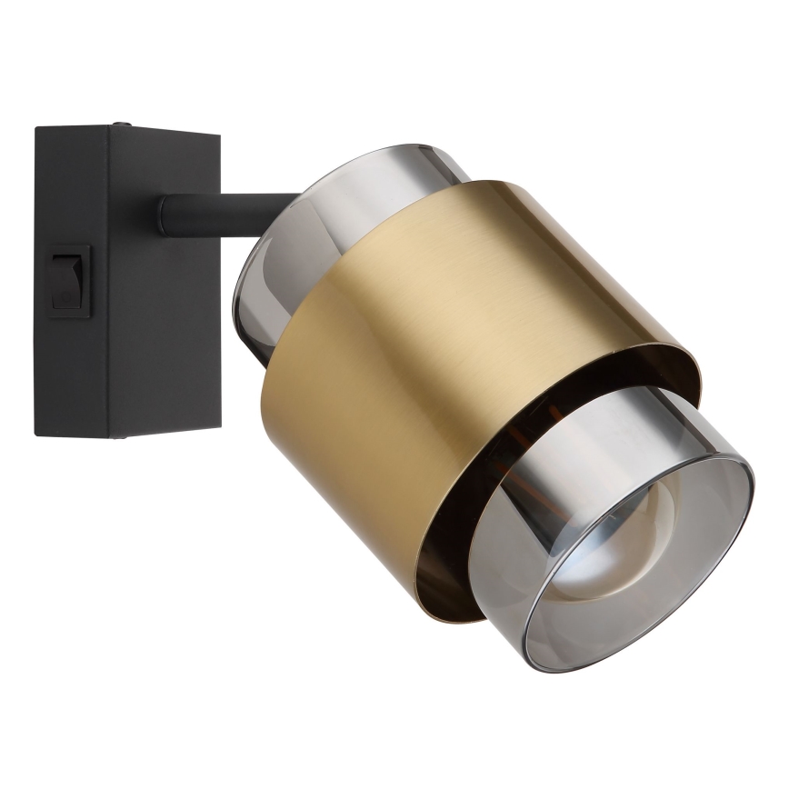 Globo - Настінний точковий світильник 1xE27/40W/230V чорний/латунь