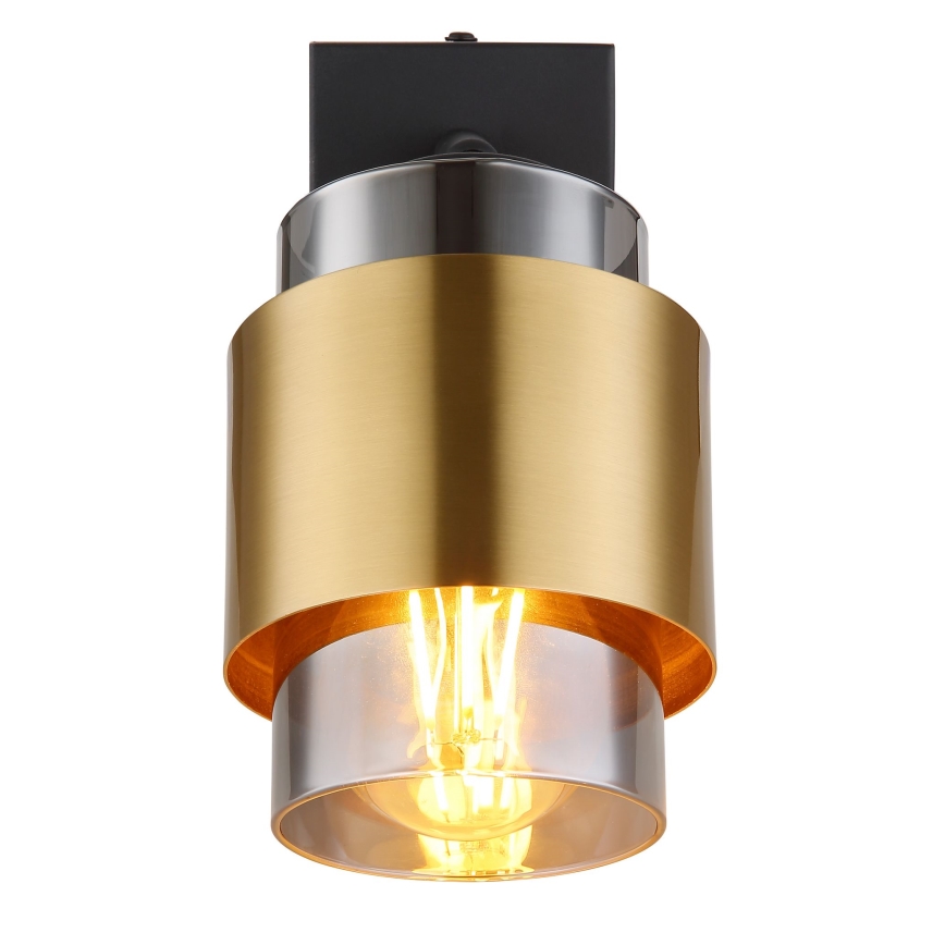 Globo - Настінний точковий світильник 1xE27/40W/230V чорний/латунь