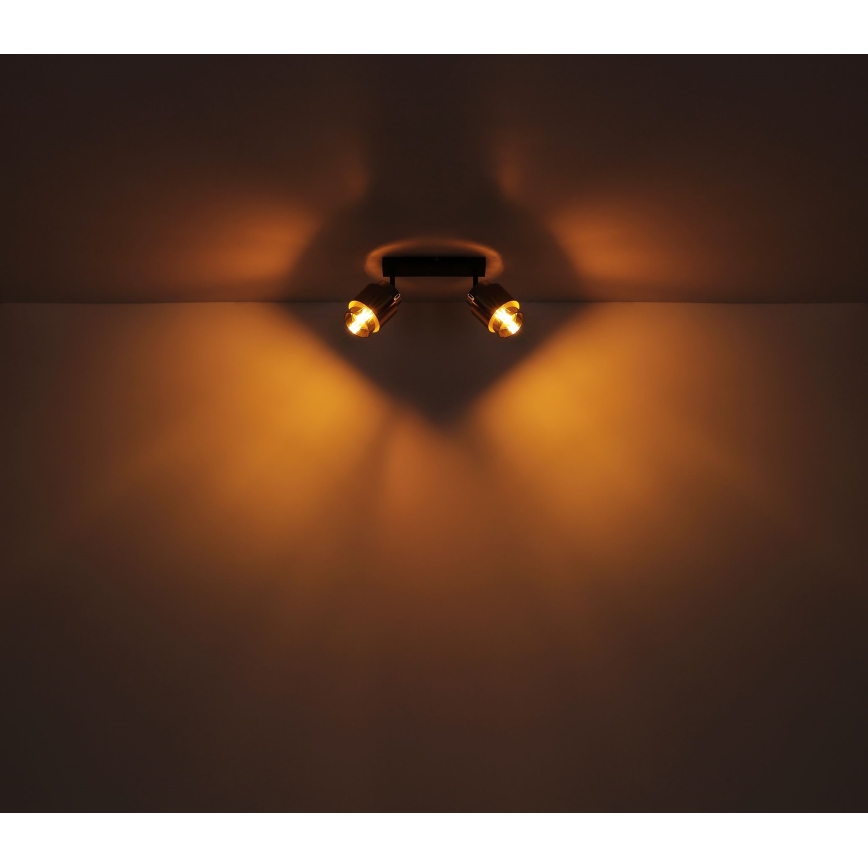 Globo - Точковий світильник 2xE27/40W/230V чорний/латунь