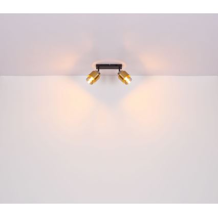 Globo - Точковий світильник 2xE27/40W/230V чорний/латунь