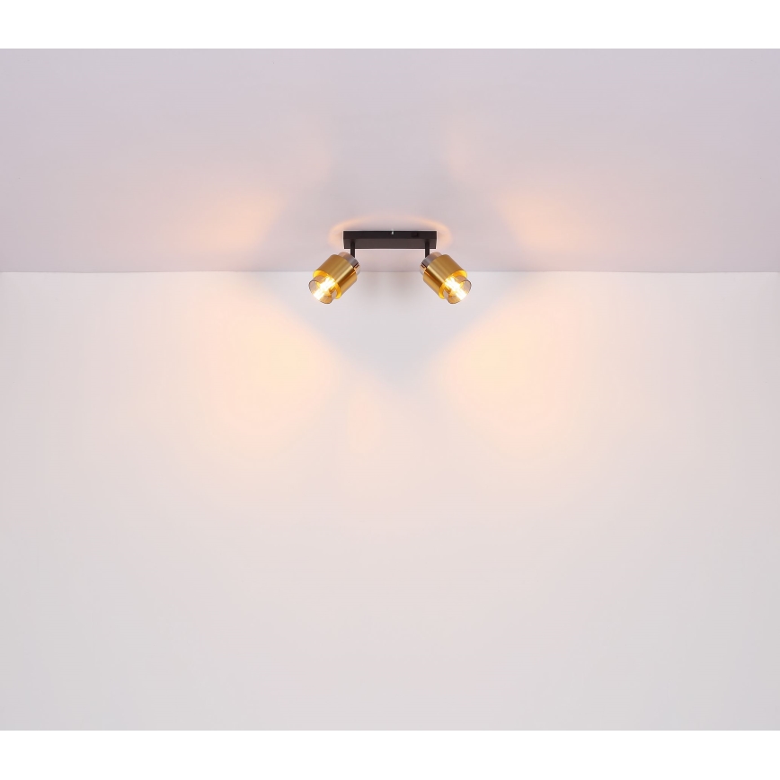 Globo - Точковий світильник 2xE27/40W/230V чорний/латунь