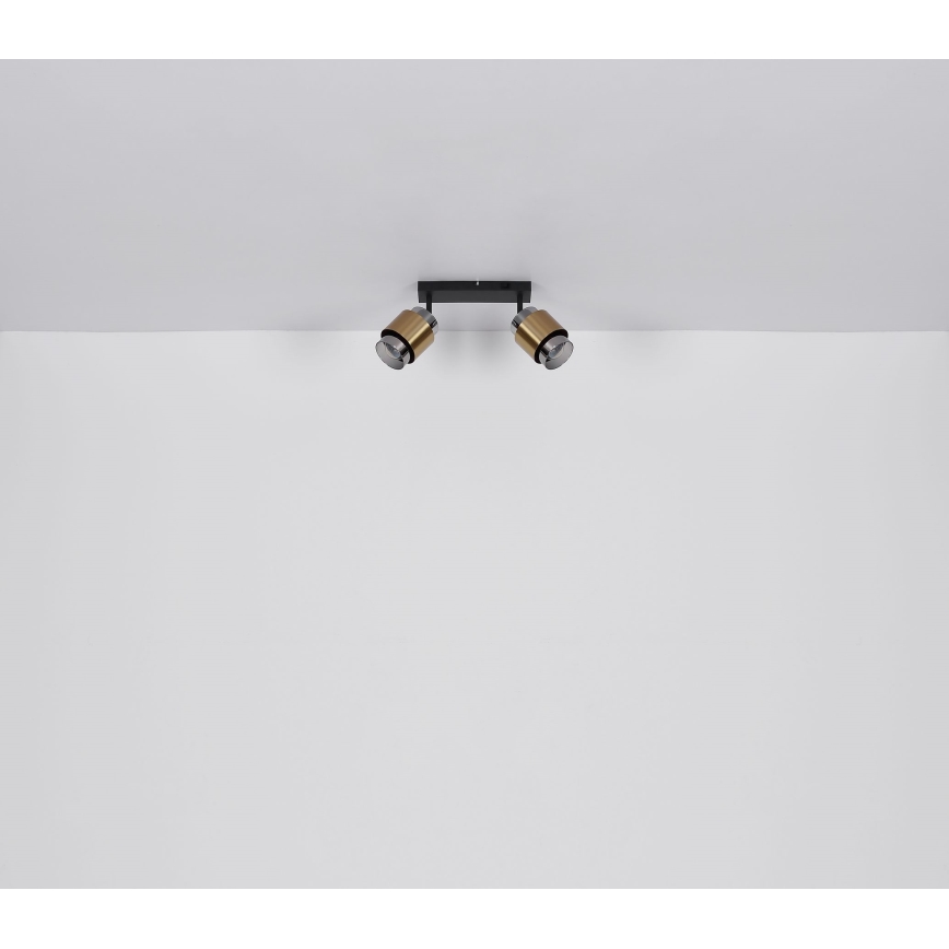 Globo - Точковий світильник 2xE27/40W/230V чорний/латунь