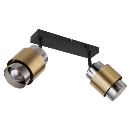 Globo - Точковий світильник 2xE27/40W/230V чорний/латунь