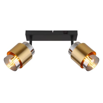 Globo - Точковий світильник 2xE27/40W/230V чорний/латунь