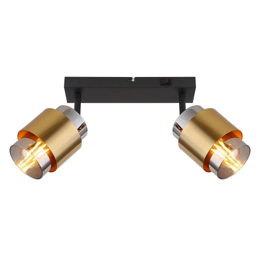 Globo - Точковий світильник 2xE27/40W/230V чорний/латунь