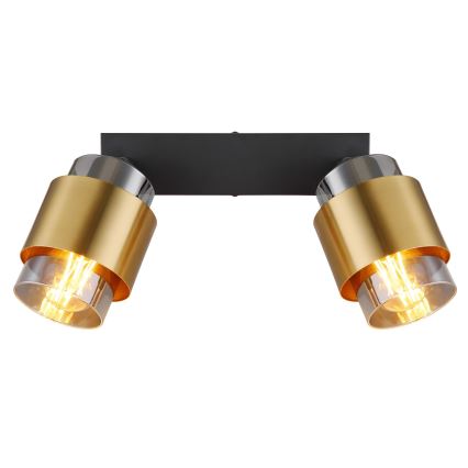 Globo - Точковий світильник 2xE27/40W/230V чорний/латунь