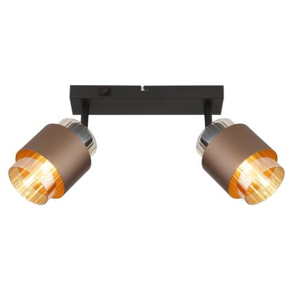 Globo - Точечный светильник 2xE27/40W/230V черный/бронзовый