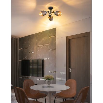 Globo - Накладная люстра 3xE27/40W/230V чёрная/бронзовая