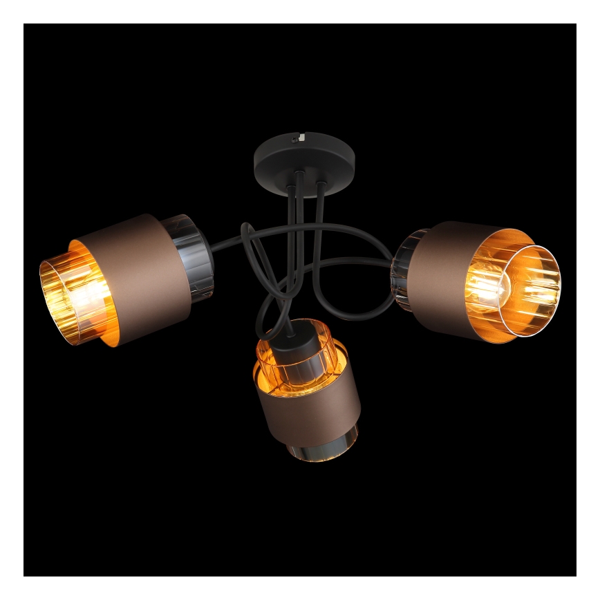 Globo - Накладная люстра 3xE27/40W/230V чёрная/бронзовая
