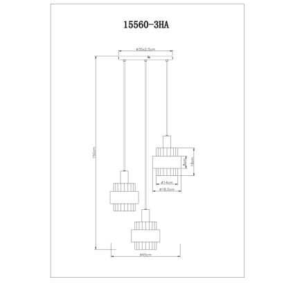 Globo - Подвесная люстра 3xE27/60W/230V диаметр 45 см