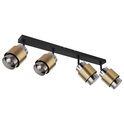 Globo - Точечный светильник 4xE27/40W/230V черный/латунь
