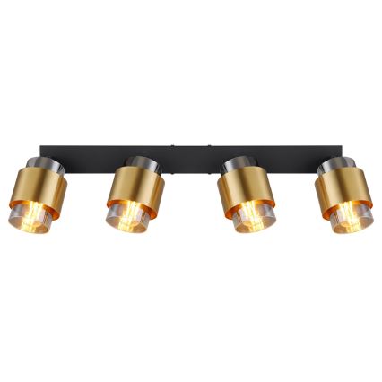 Globo - Точковий світильник 4xE27/40W/230V чорний/латунь