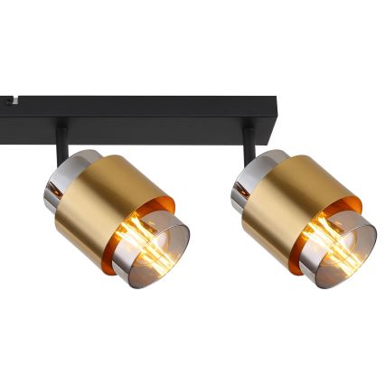 Globo - Точковий світильник 4xE27/40W/230V чорний/латунь