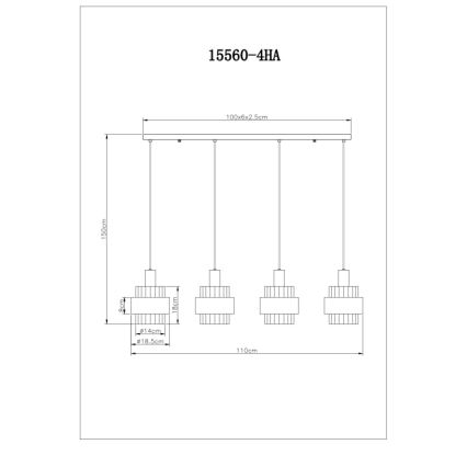 Globo - Подвесная люстра 4xE27/60W/230V