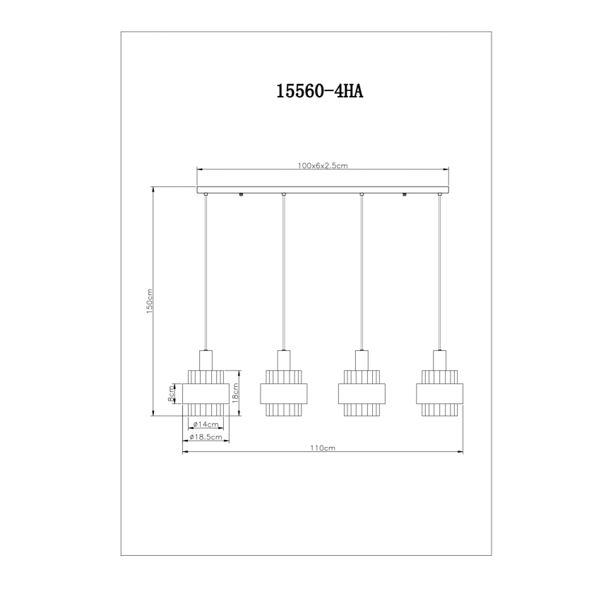 Globo - Подвесная люстра 4xE27/60W/230V