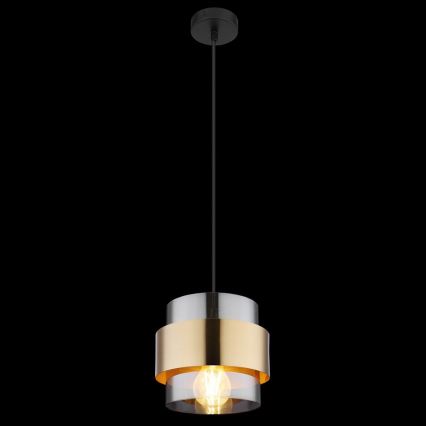 Globo - Підвісна люстра 1xE27/60W/230V чорний/латунь