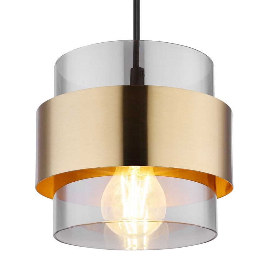 Globo - Підвісна люстра 1xE27/60W/230V чорний/латунь