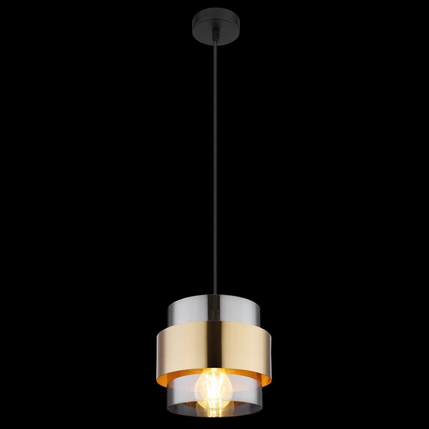 Globo - Подвесная люстра 1xE27/60W/230V черная/латунь