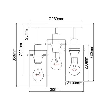 Globo - Припотолочная люстра 3xE27/40W/230V