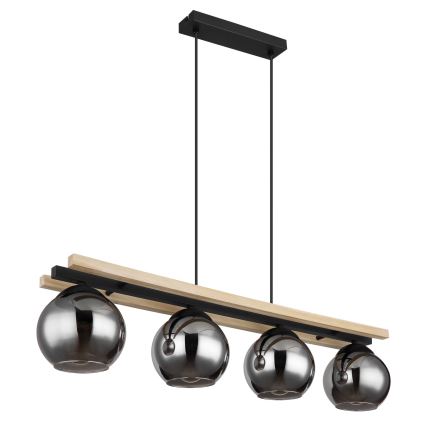 Globo - Подвесная люстра 4xE27/25W/230V сосна