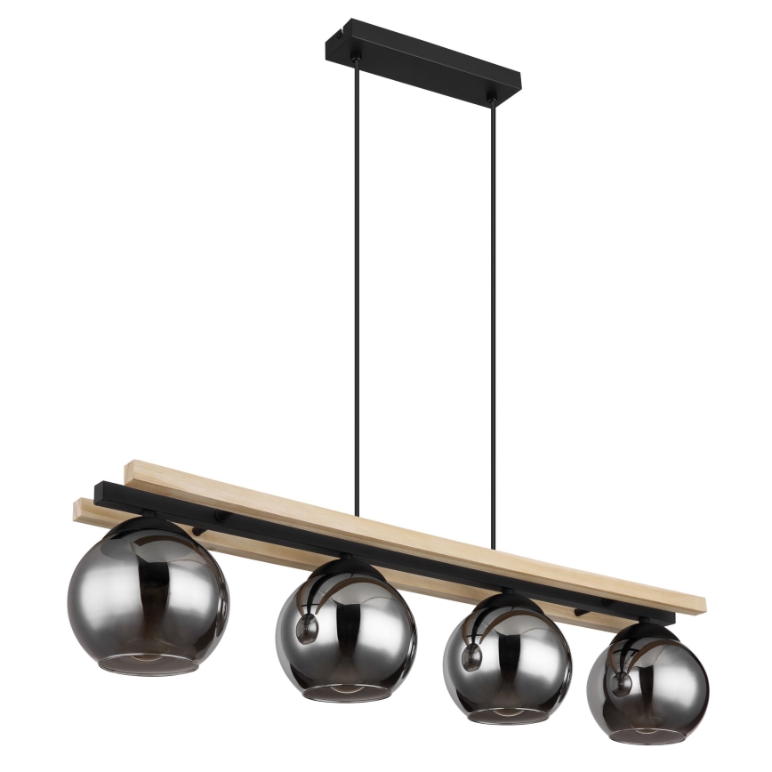 Globo - Подвесная люстра 4xE27/25W/230V сосна