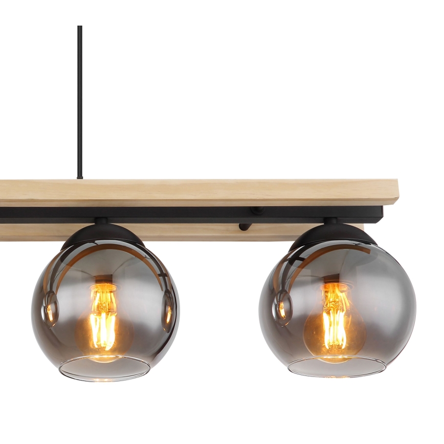 Globo - Подвесная люстра 4xE27/25W/230V сосна