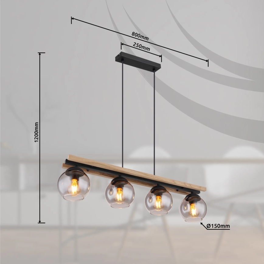Globo - Підвісна люстра 4xE27/25W/230V