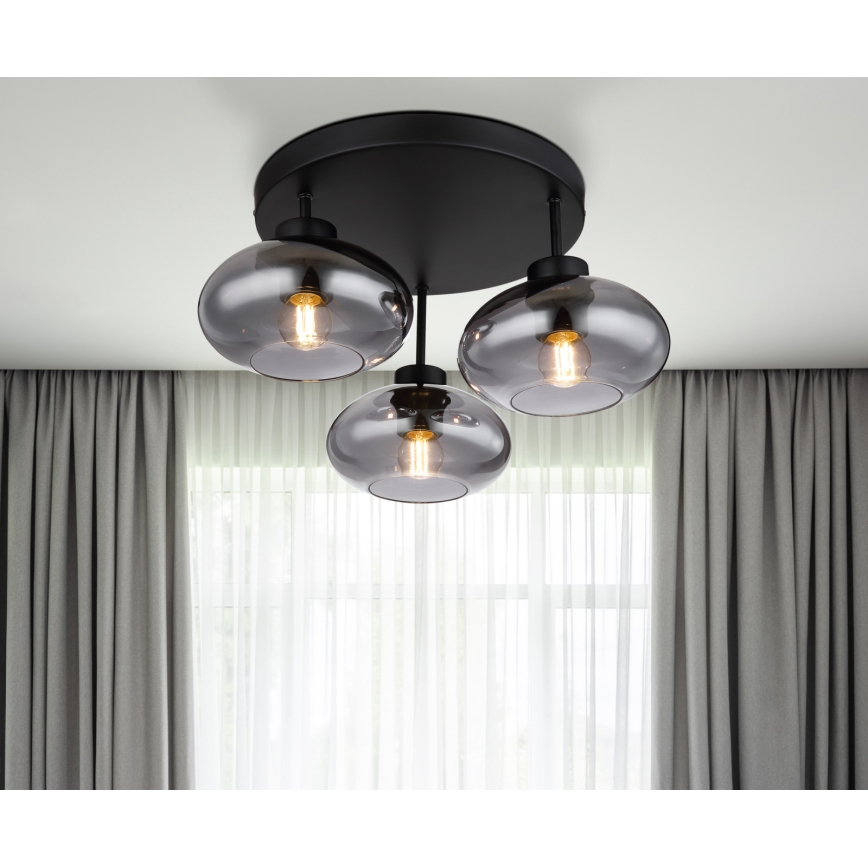 Globo - Накладной светильник 3xE27ILLU/40W/230V černá