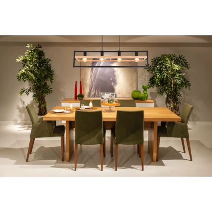 Globo 15575-4H - Люстра на тросі ERICA 4xE27/40W/230V чорна/бежева