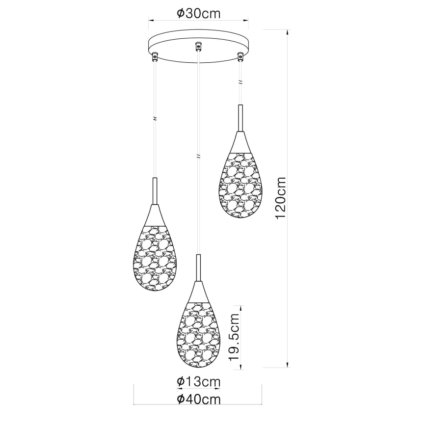 Globo - Подвесная люстра 3xE14/9W/230V