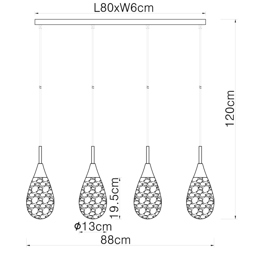 Globo - Подвесная люстра 4xE14/9W/230V