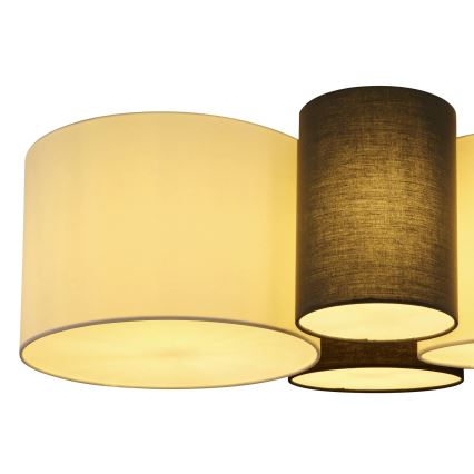 Globo 15586-4D - Стельовий світильник MAKKI 4xE27/15W/230V білий/сірий/чорний