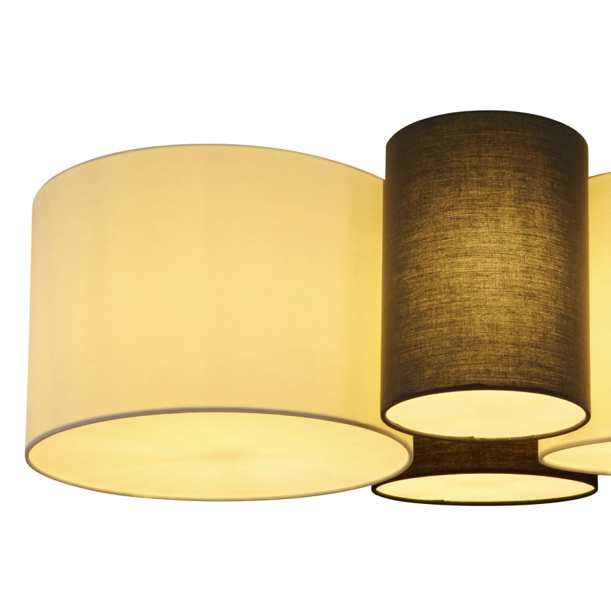 Globo 15586-4D - Стельовий світильник MAKKI 4xE27/15W/230V білий/сірий/чорний