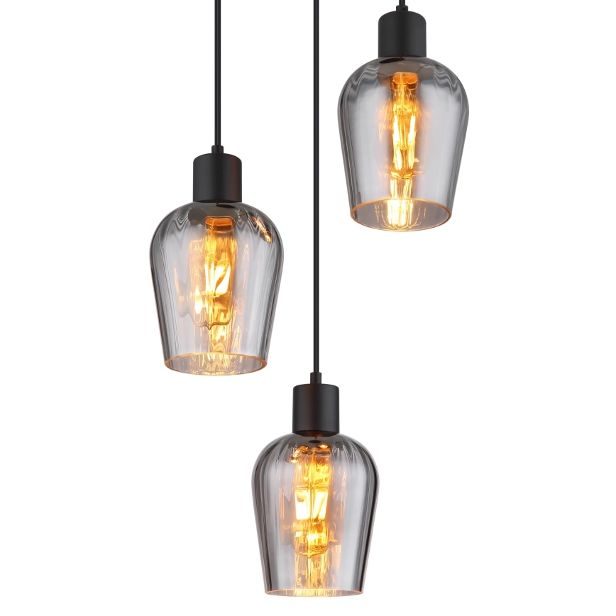 Globo - Підвісна люстра 3xE27/40W/230V діаметр 28,5 см чорний