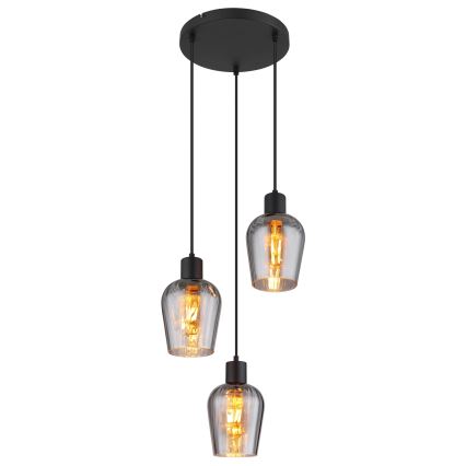 Globo - Подвесная люстра 3xE27/40W/230V диаметр 28,5 см черный