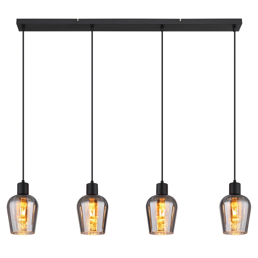 Globo - Підвісна люстра 4xE27/40W/230V чорний
