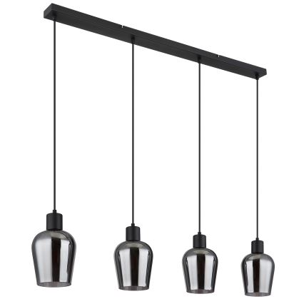 Globo - Підвісна люстра 4xE27/40W/230V чорний