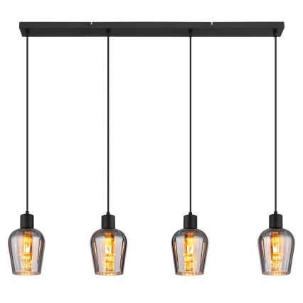 Globo - Подвесная люстра 4xE27/40W/230V черный
