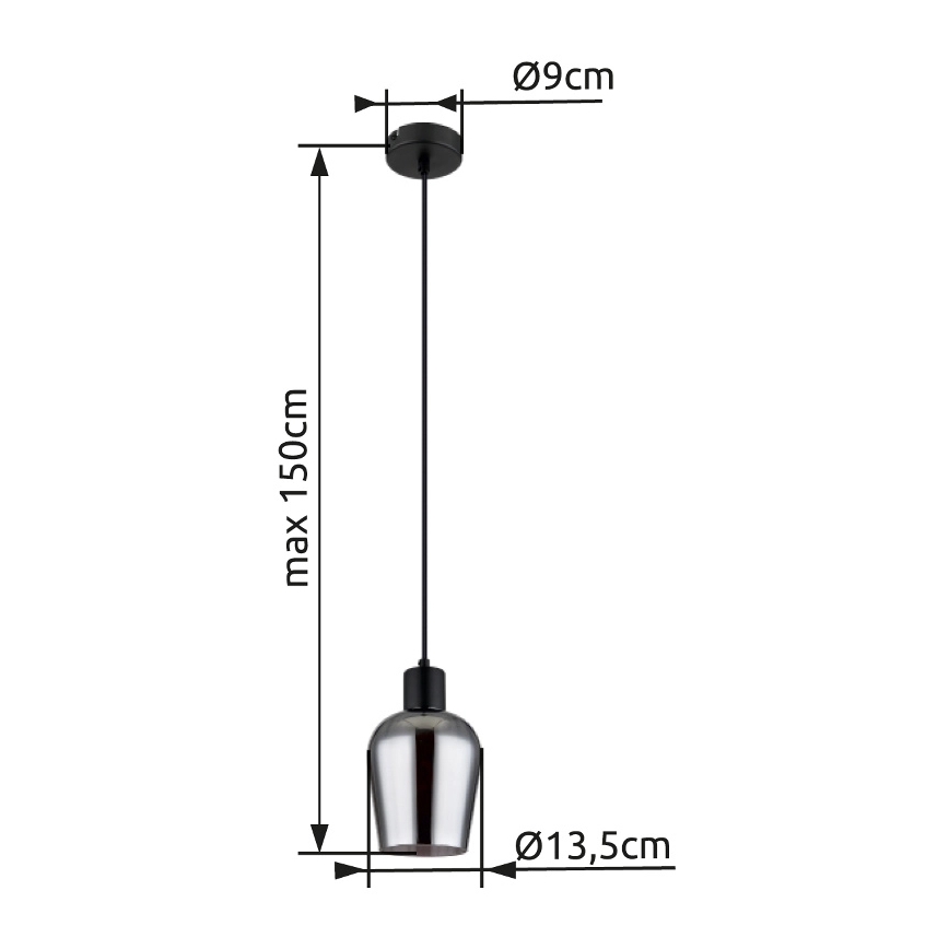 Globo - Підвісна люстра 1xE27/40W/230V діаметр 13,5 см чорний