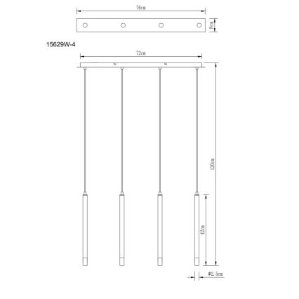 Globo - Подвесная люстра 4xG9/4W/230V