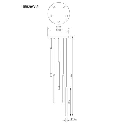 Globo - Подвесная люстра 5xG9/4W/230V диаметр 34 см
