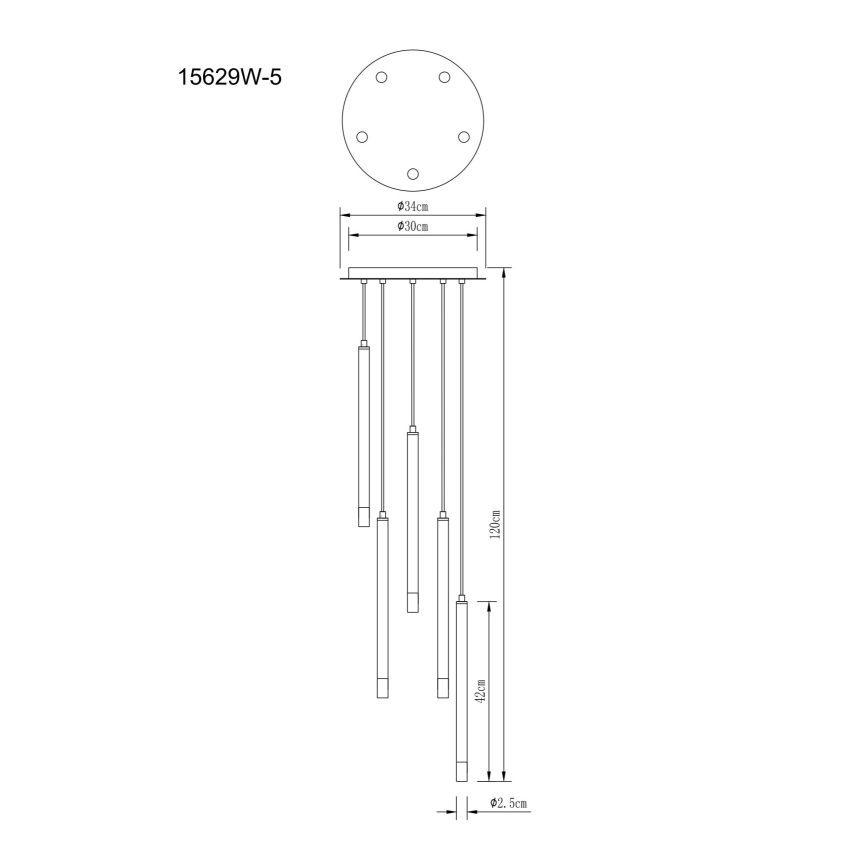 Globo - Подвесная люстра 5xG9/4W/230V диаметр 34 см