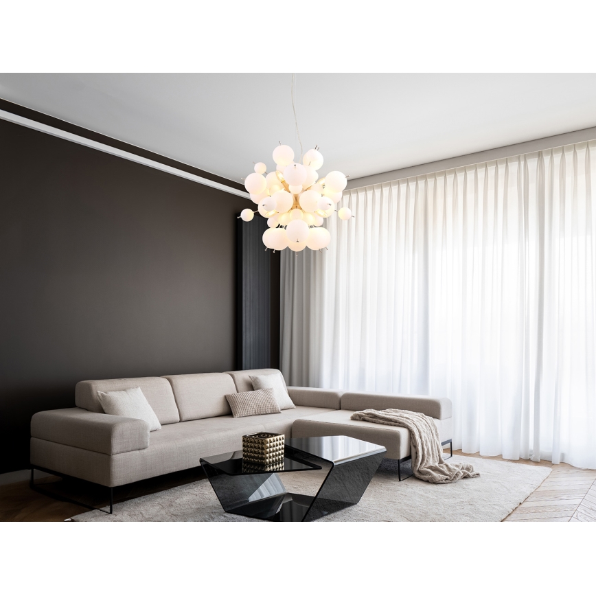 Globo - Подвесная люстра 6xE14/25W/230V диаметр 55 см белый