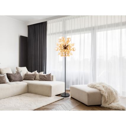 Globo - Торшер 6xE14/25W/230V коричневый/дымчатый