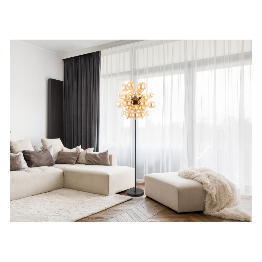 Globo - Торшер 6xE14/25W/230V коричневый/дымчатый